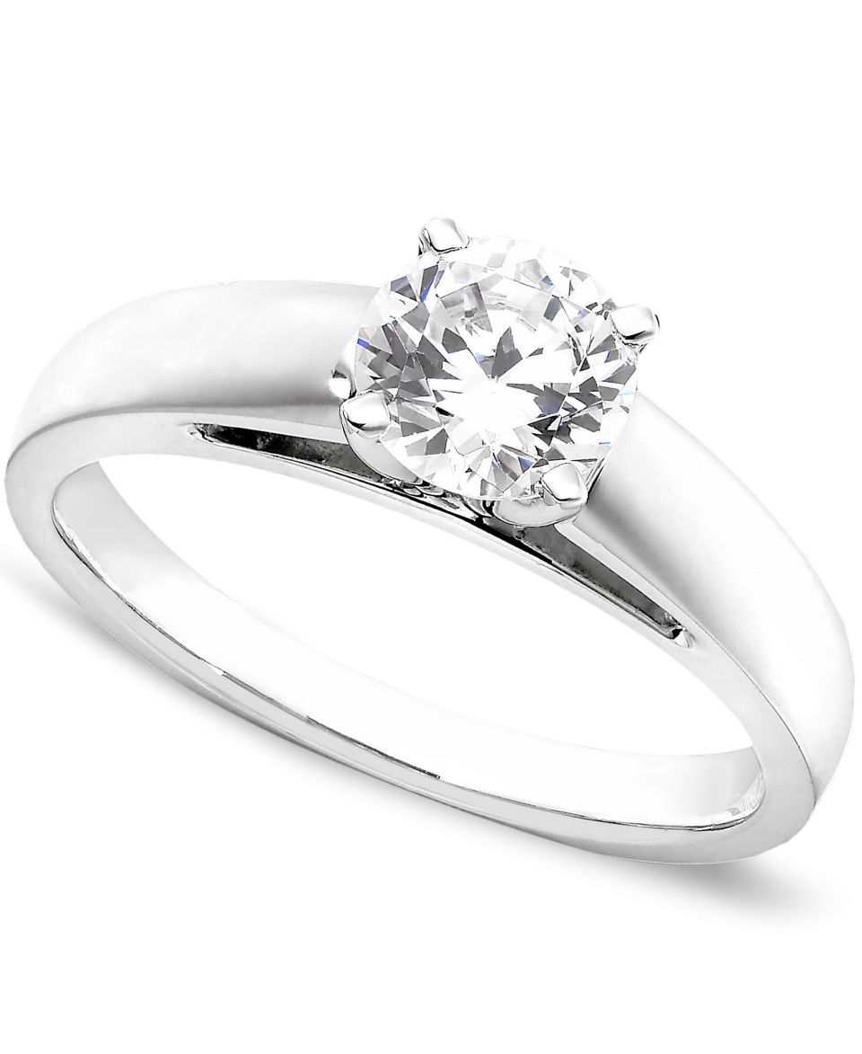 Engagement Ring, Certified Colorless Diamond (1/3 ct. t.w.) and 18k