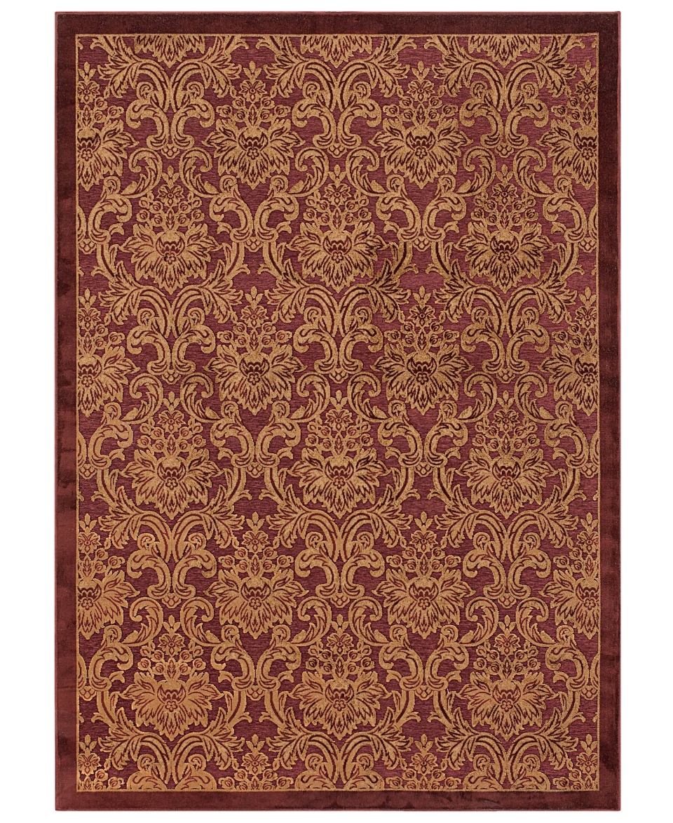 Pave Petite Damask Garnet/Gold 2 11 x 7 6 Runner   Rugs