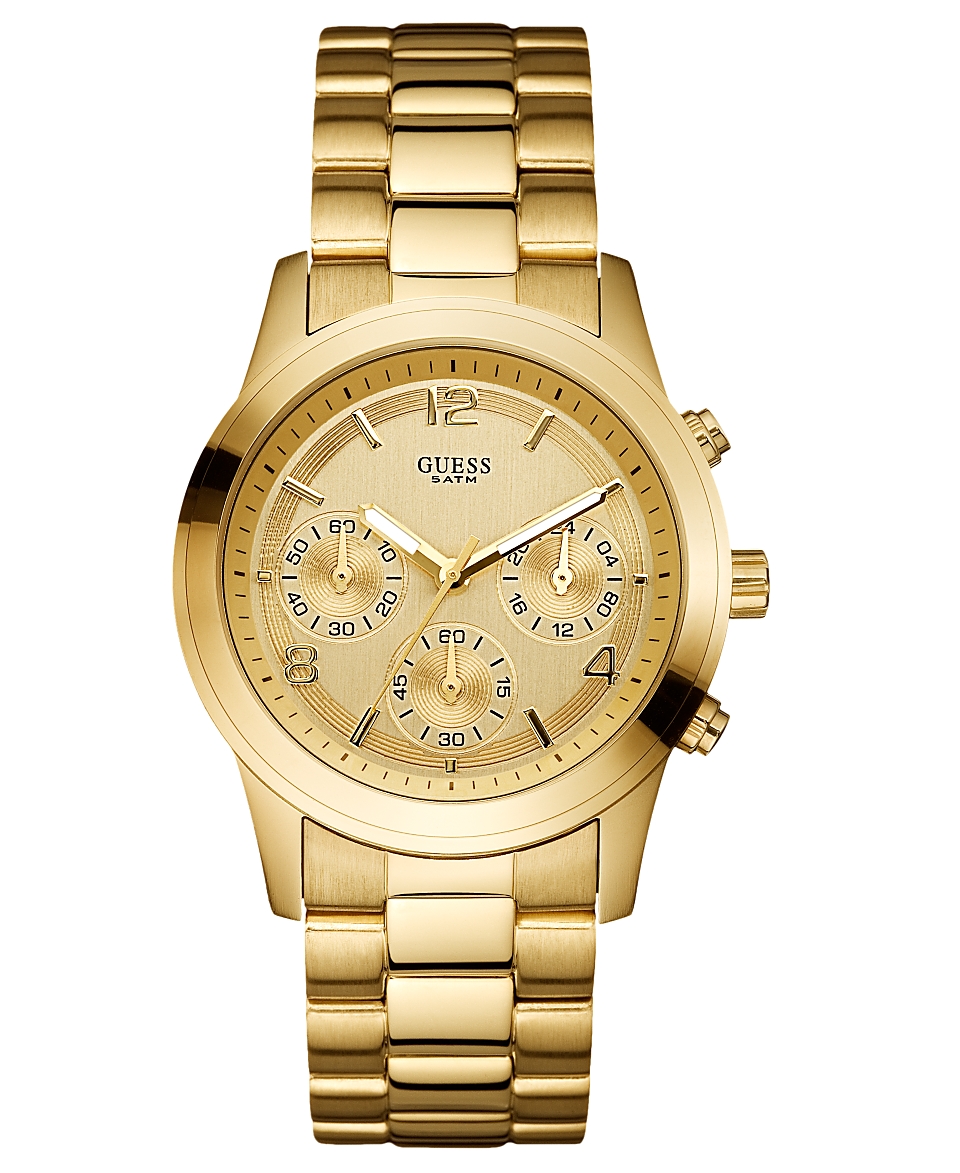  GUESS Watch Womens Chronograph Goldtone Stainless 