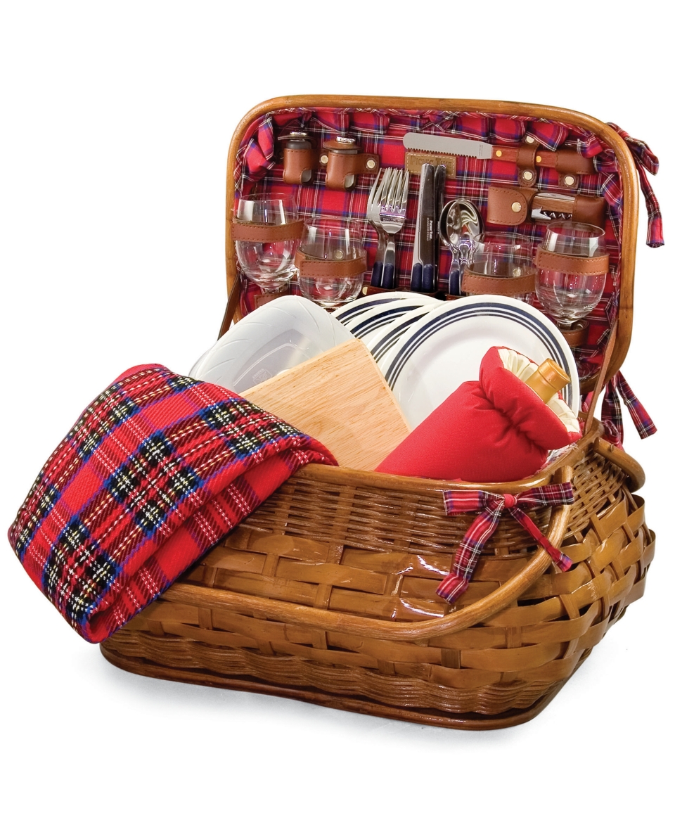 Picnic Time Picnic Basket, Highlander   Casual Dinnerware   Dining