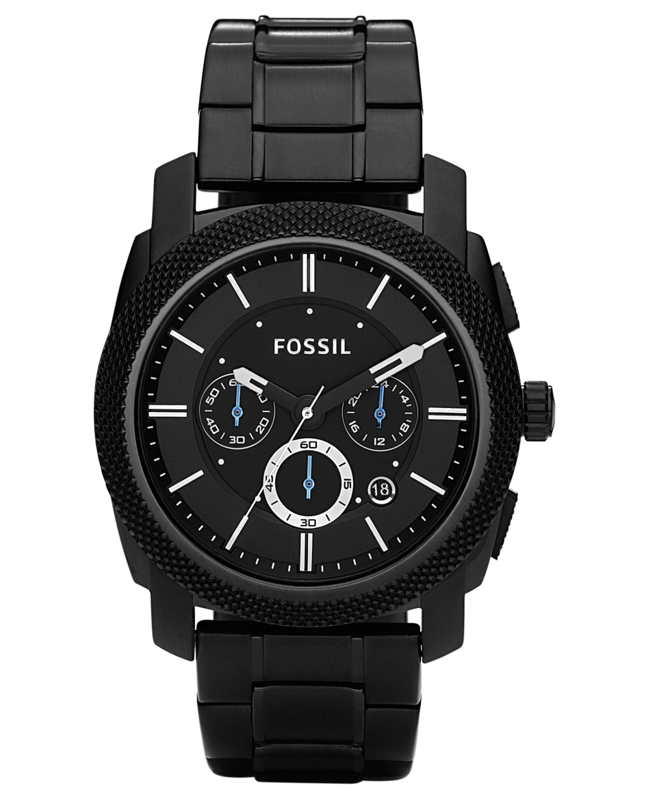 Fossil Mens Chronograph Machine Black Stainless Steel Bracelet Watch 45mm FS4552   Watches   Jewelry & Watches