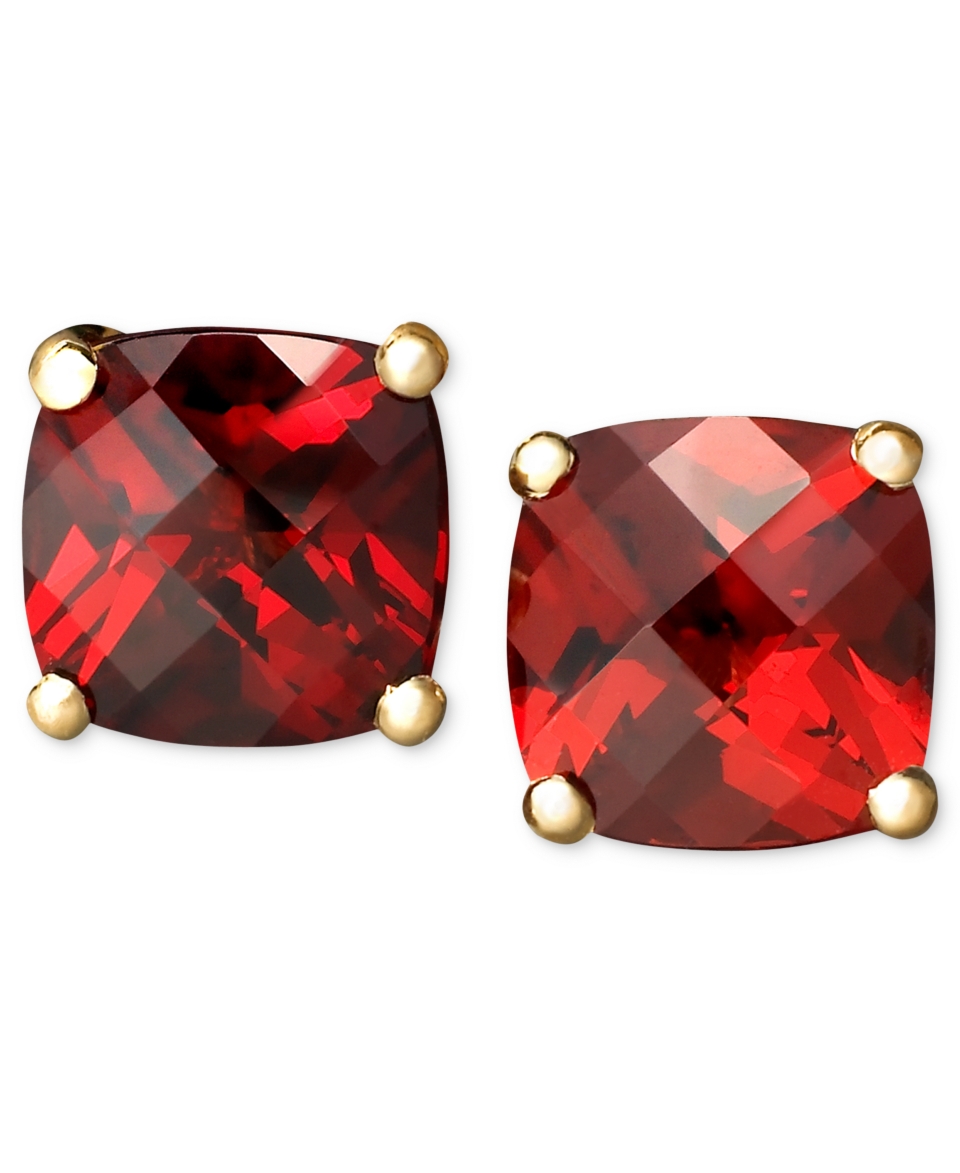 14k Gold Earrings, Garnet Cushion Studs (2 1/4 ct. t.w.)   Earrings