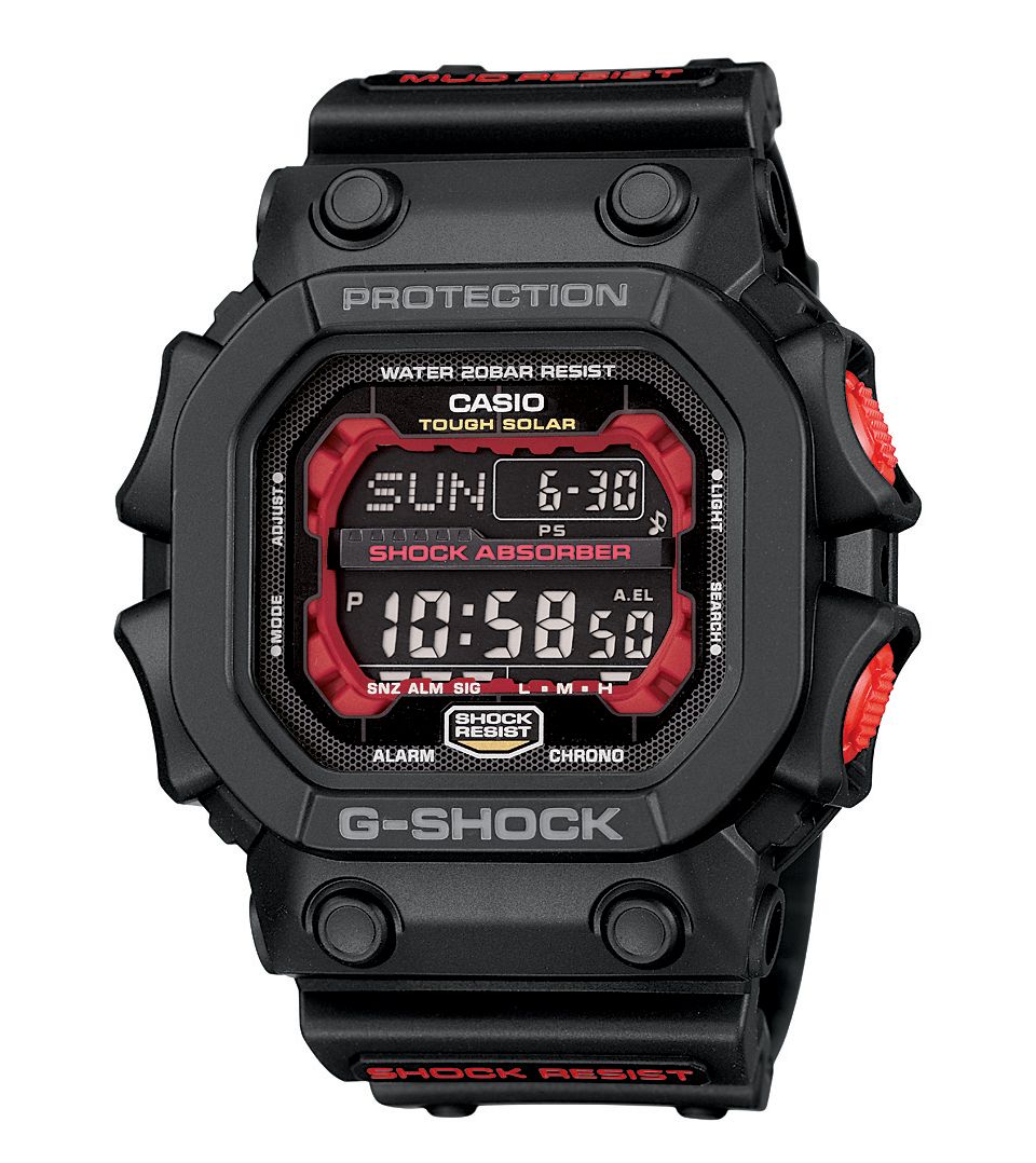 Shock Watch, Mens Digital Black Resin Strap GX56 1A