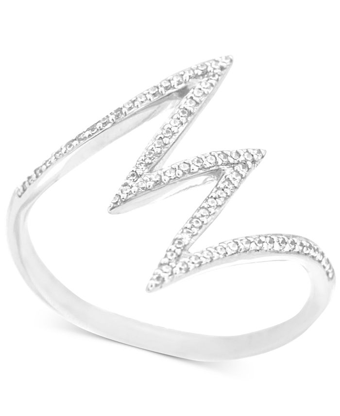 Wrapped Diamond Lightning Bolt Ring (1/6 ct. t.w.) in 10k White Gold