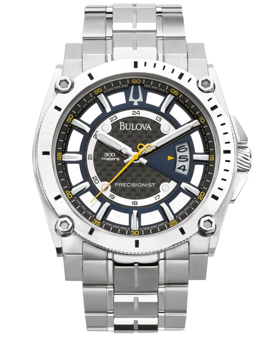 Bulova Watch, Mens Precisionist Stainless Steel Bracelet 47mm 96B131