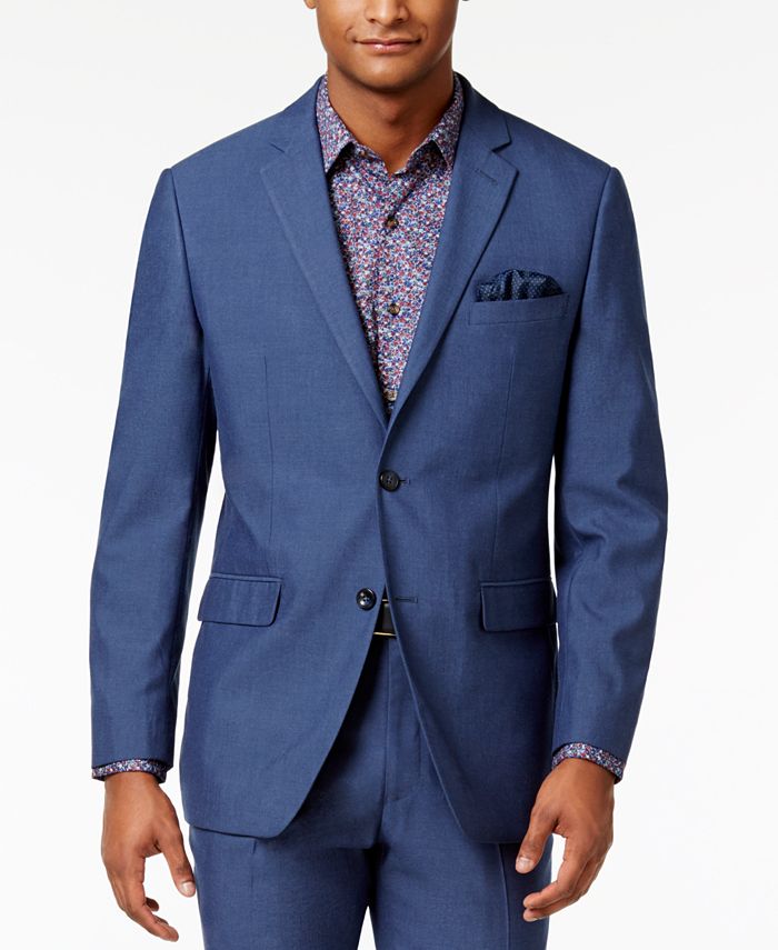 Perry Ellis Men's SlimFit Light Blue Suit & Reviews Suits & Tuxedos