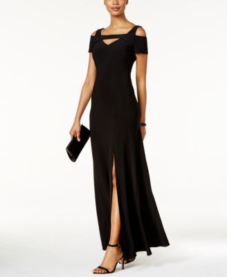 long gown with cold shoulder