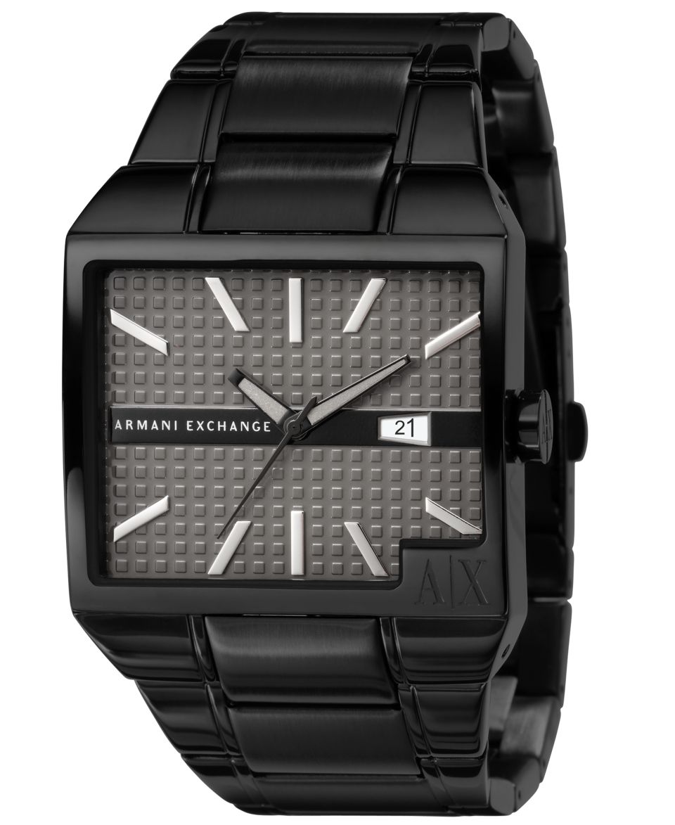 Armani Exchange Watch, Mens Black Ion Plated Stainless Steel