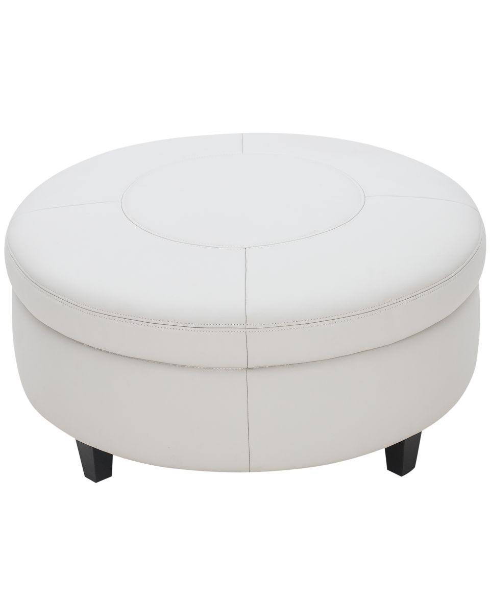 Franchesca Leather Ottoman, Storage 39D x 19H   Furniture