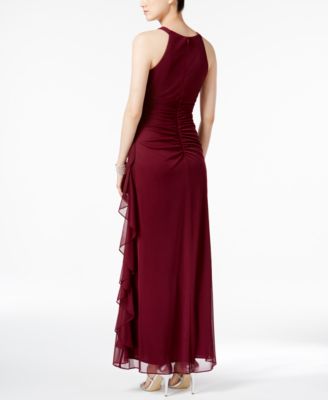 Betsy & Adam B&A By Betsy And Adam Ruched Halter Gown & Reviews ...