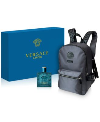 versace cologne and backpack