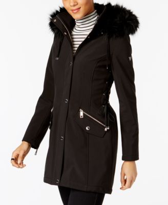 target white fur coat