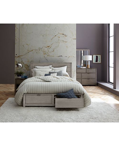 Furniture Tribeca Storage Bedroom Furniture 3 Pc Set Queen Bed Dresser Nightstand Created For Macy S Reviews Furniture Macy S