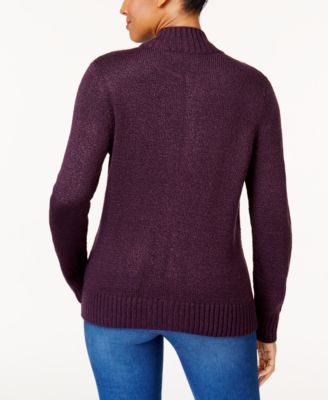 karen scott zip front sweater