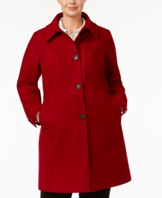 macy's plus size wool coats