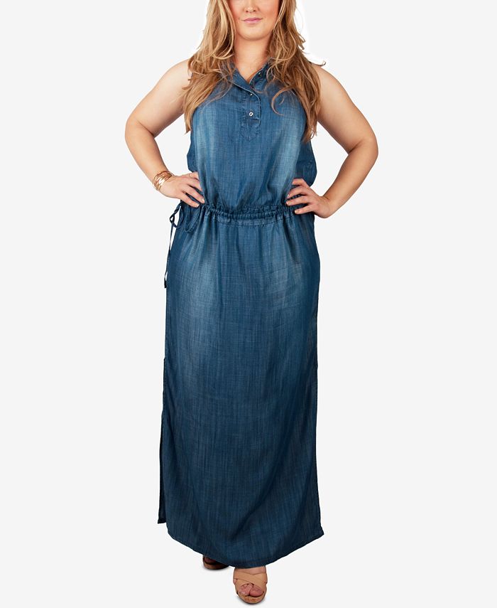 chambray maxi shirtdress