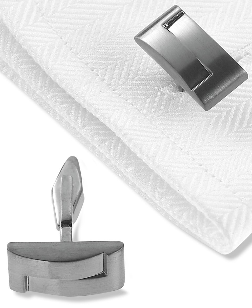 Geoffrey Beene Cufflinks, Polished Black Nickel Square   Mens Belts