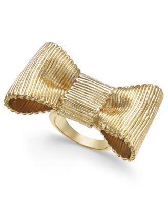 Gold-Tone Bow Statement Ring 