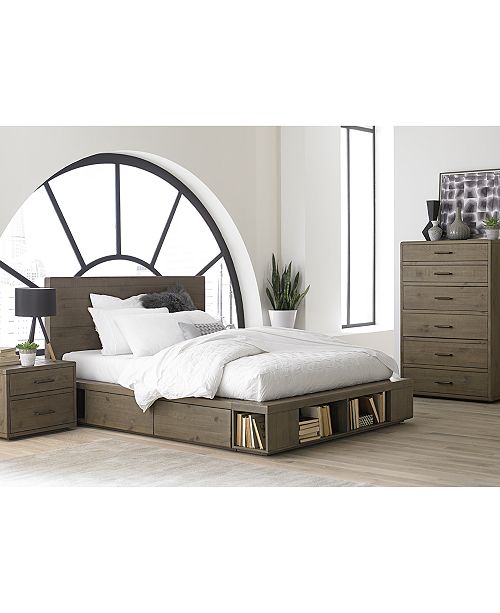 Furniture Brandon Storage Platform Bedroom Furniture 3 Pc Set Queen Bed Chest Nightstand Created For Macy S Reviews Furniture Macy S