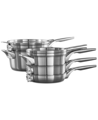 Calphalon Premier Space-Saving 8-Pc. Stainless Steel Cookware Set ...