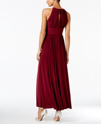 r & m richards sleeveless embellished empire waist dress