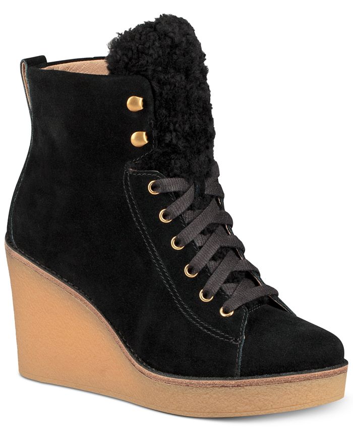 ugg lace up wedge booties