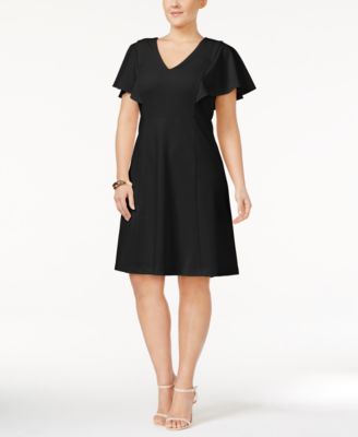 plus size flutter sleeve dress