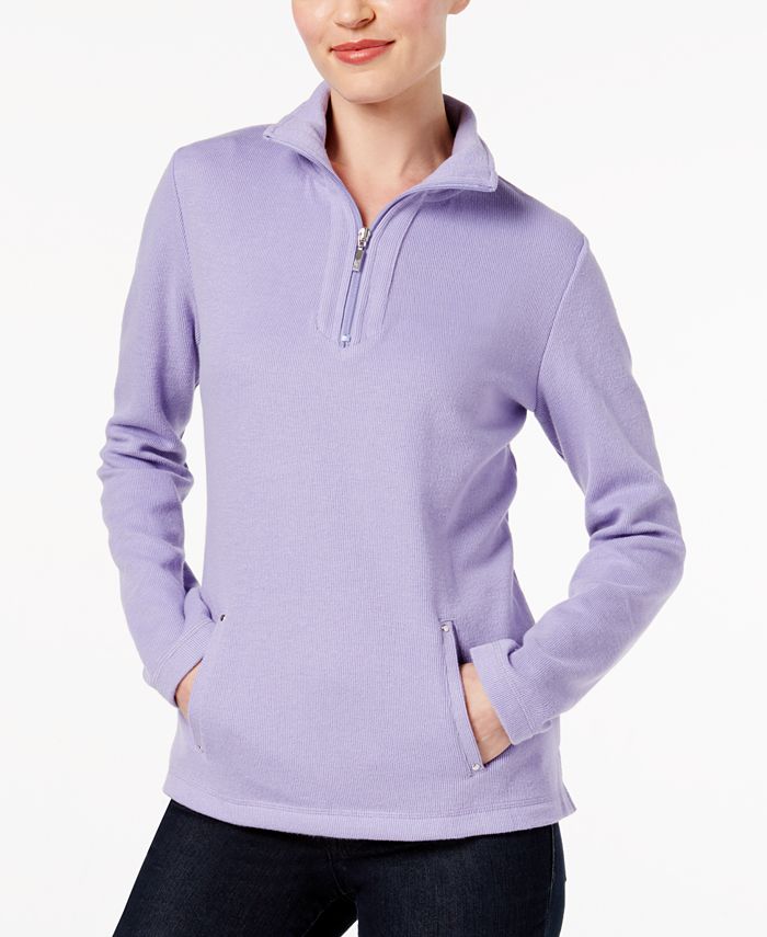Karen Scott Petite HalfZip Pullover Top, Created for Macy's & Reviews