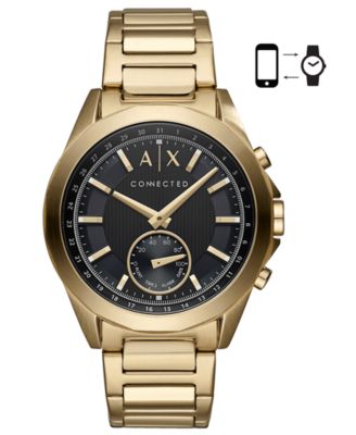 armani exchange men's gold plated steel bracelet watch