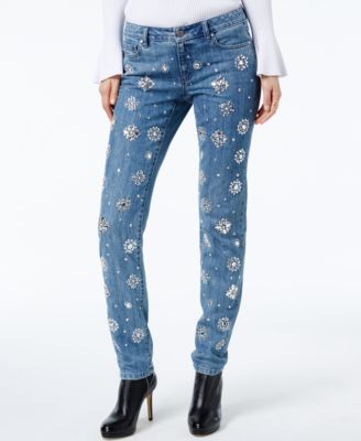 michael kors embellished jeans
