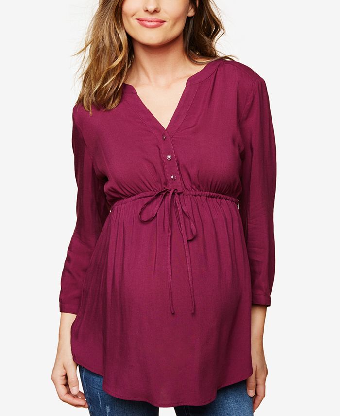 Motherhood Maternity RollSleeve Blouse & Reviews Maternity Women