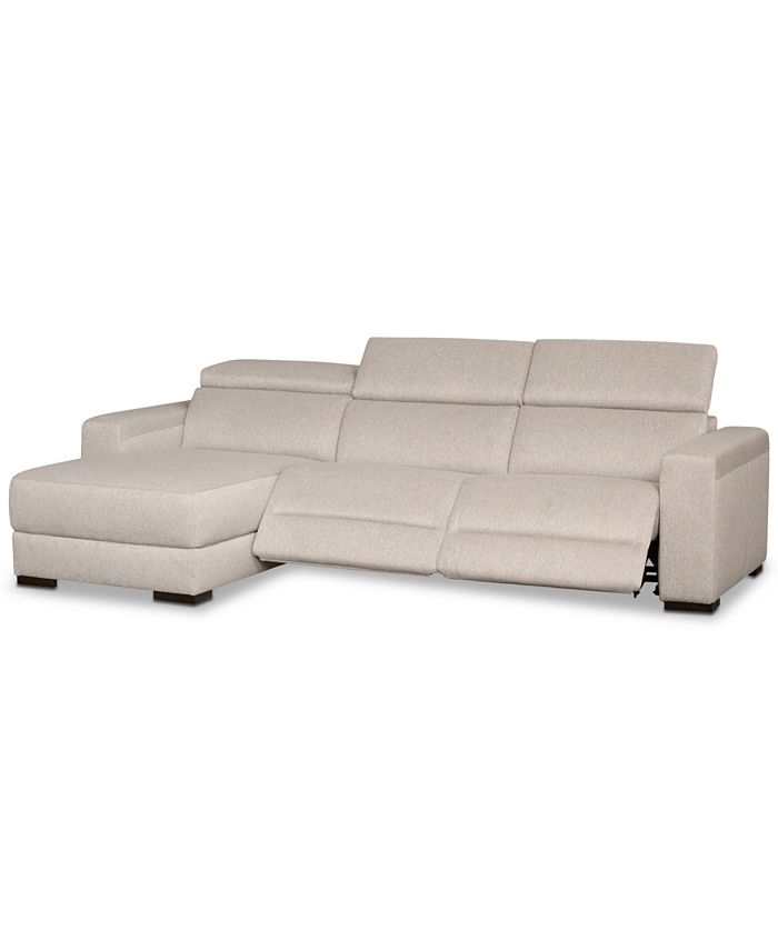 Furniture Nevio Fabric Power Reclining Sectional Sofa with Articulating