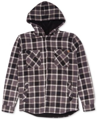 men's sherpa lined flannel hoodie