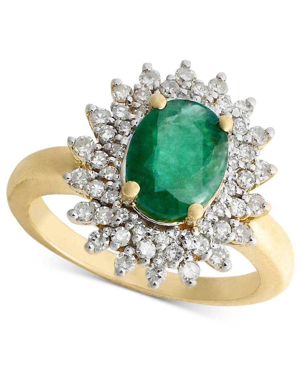Royalty Inspired by EFFY Emerald (1 1/8 ct. t.w.) and Diamond (3/4 ct. t.w.) Ring in 14k Gold   Rings   Jewelry & Watches