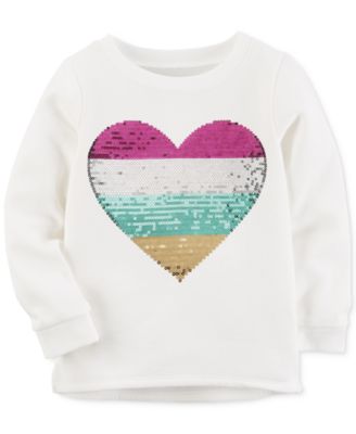 sequin heart sweatshirt