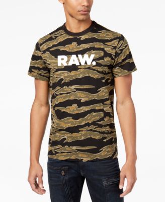 Star Raw Men's Logo-Print Camo T-Shirt 