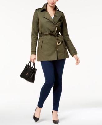 michael kors green trench coat