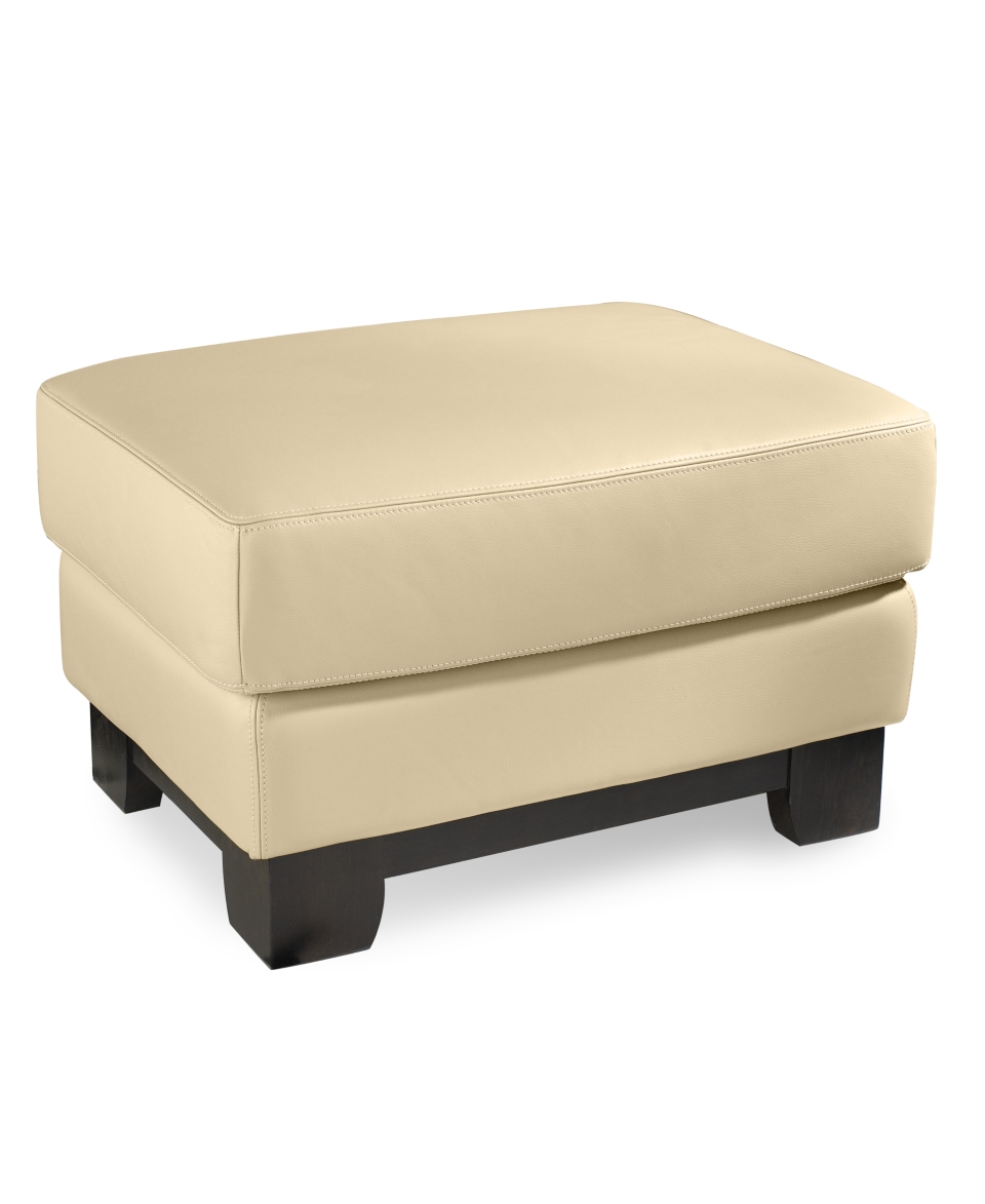 Roma Leather Ottoman, 30W x 22D   furniture