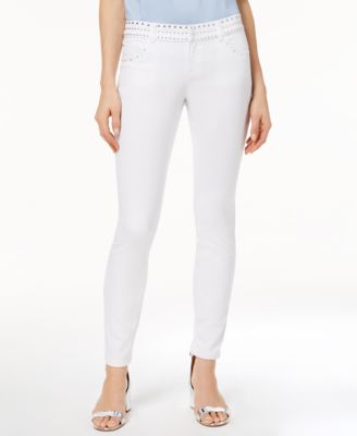 macy's white skinny jeans