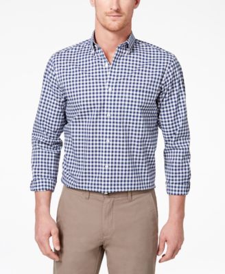 michael kors men's stretch gingham check shirt