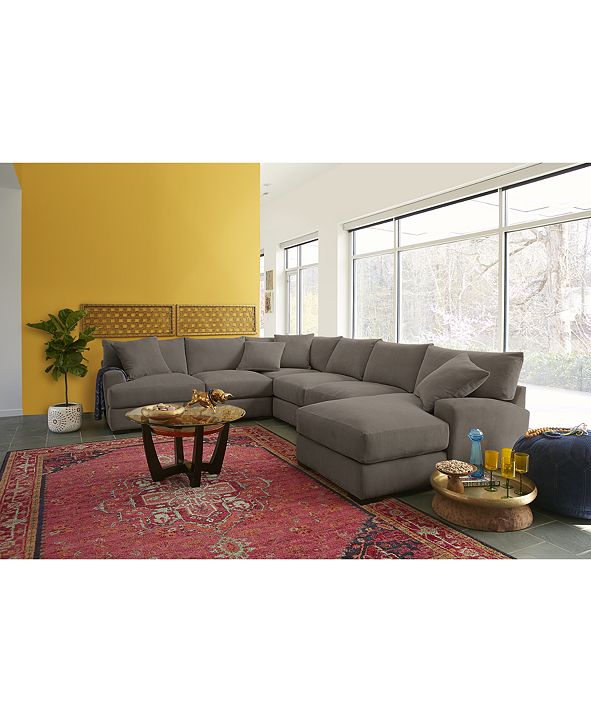 Furniture Rhyder 2Pc. Fabric Sectional with Chaise Custom Colors, Created for Macy's