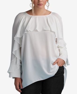 plus size ruffle blouse