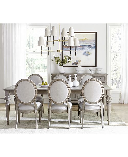 Furniture Elina Expandable Dining Furniture 7 Pc Set Dining Table 6 Upholstered Side Chairs Created For Macy S Reviews Furniture Macy S