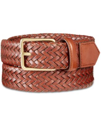 cole haan braided leather belt
