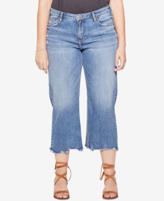 plus size frayed ankle jeans