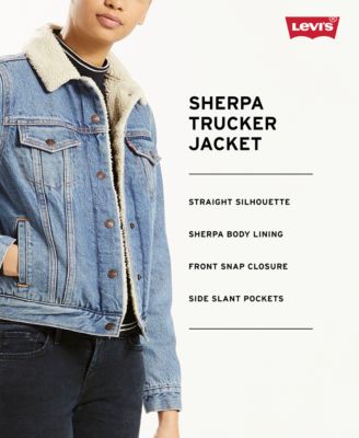 levi's women's original sherpa trucker denim jacket