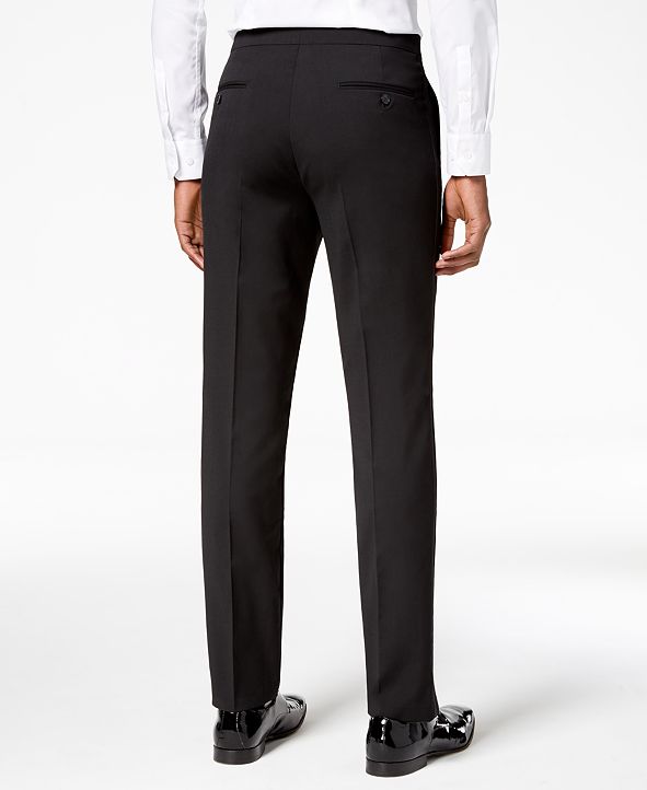 Tommy Hilfiger Men's Modern-Fit Flex Stretch Black Tuxedo Pants ...