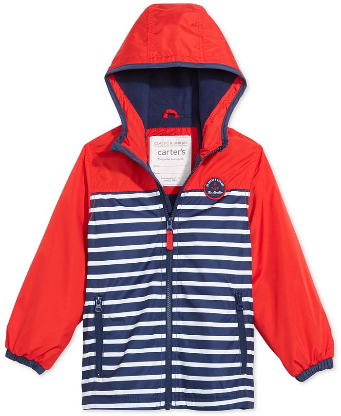 Carter's Striped Hooded Jacket, Toddler Boys & Reviews - Coats ...