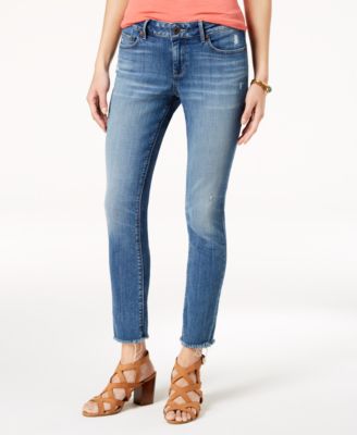 frayed cuff jeans
