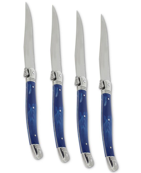 French Home Laguiole Blue Faux Marble Steak Knives, Set of 4 & Reviews